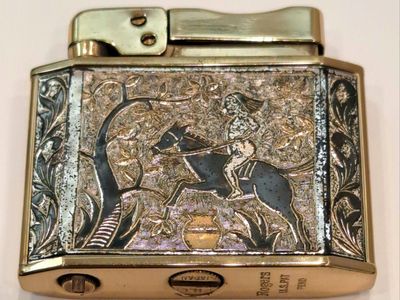 RARE 1959 ROGERS Gold/Silver "Automatic" Lighter