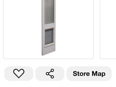 Dog Patio Door Insert 10.5 in. x 15 in. Patio Insert Pet Door for 73.75 in. to 78.5 in. Tall