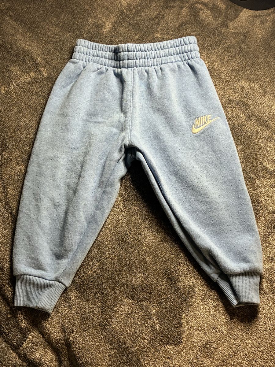 Nike Toddler Fleece Joggers – 2T – Light Blue/White – Embroidered Logo