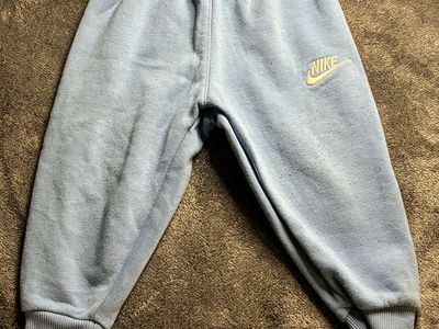 Nike Toddler Fleece Joggers – 2T – Light Blue/White – Embroidered Logo