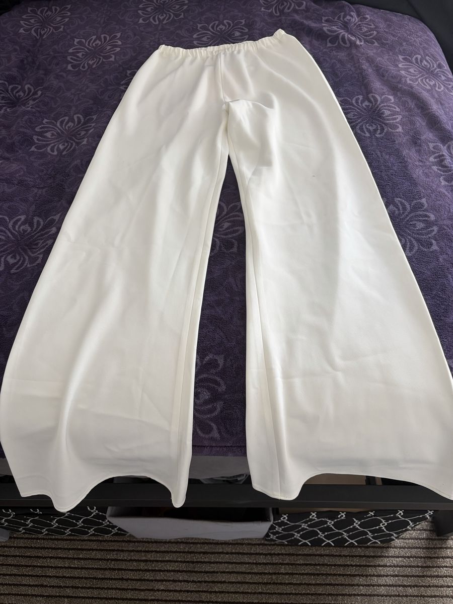 La Ligne Women's White Wide-Leg Elastic Waist Pants - Size XXS