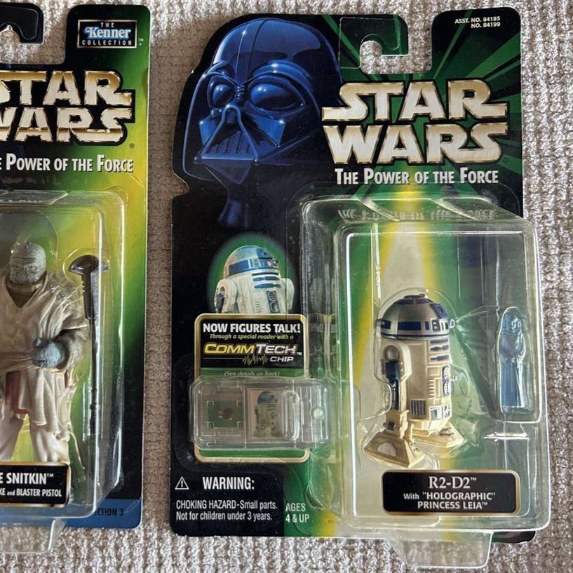 Star Wars The Power of the Force R2-D2 w/ Holographic Princess Leia Action Figures, Kenner 1995-1996