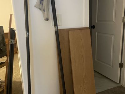 Clothing rack $10 table $5