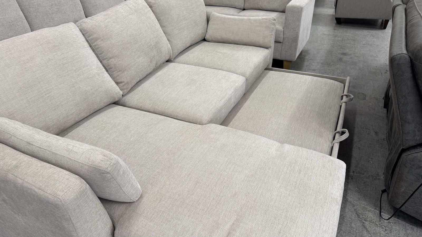 Sectional Sleeper Fabric Storage Chaise