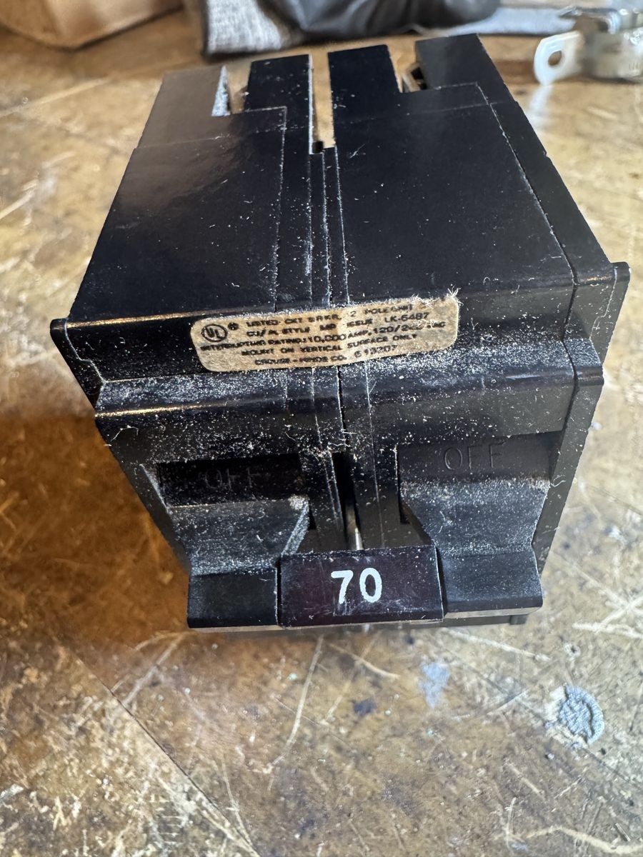 Crouse-Hinds 70 Amp 2 Pole Circuit Breaker Type CH - 120/240V