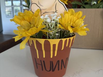 Handmade baby shower Winnie the Pooh centerpieces