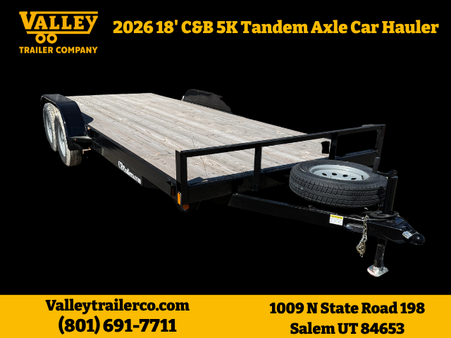 2026 18' C&B 5K Tandem Axle Car Hauler