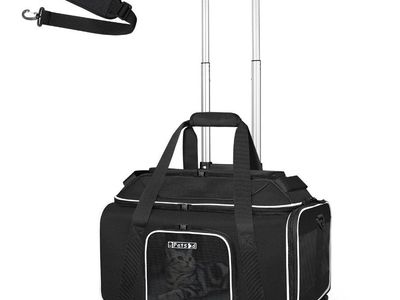 Top-Expandable Pet Carrier with Wheels 17x12x8.5 Inches