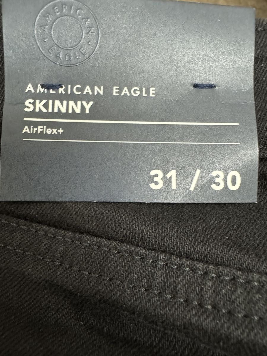 American Eagle Men's Skinny AirFlex+ Jeans Size 31x30 - New with Tags, Black