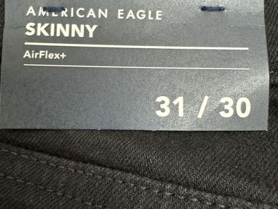 American Eagle Men's Skinny AirFlex+ Jeans Size 31x30 - New with Tags, Black
