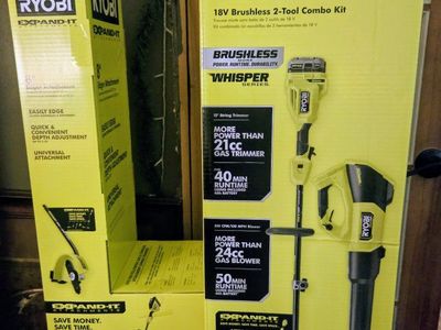 RYOBI 18V String Trimmer and Leaf Blower Combo Kit
