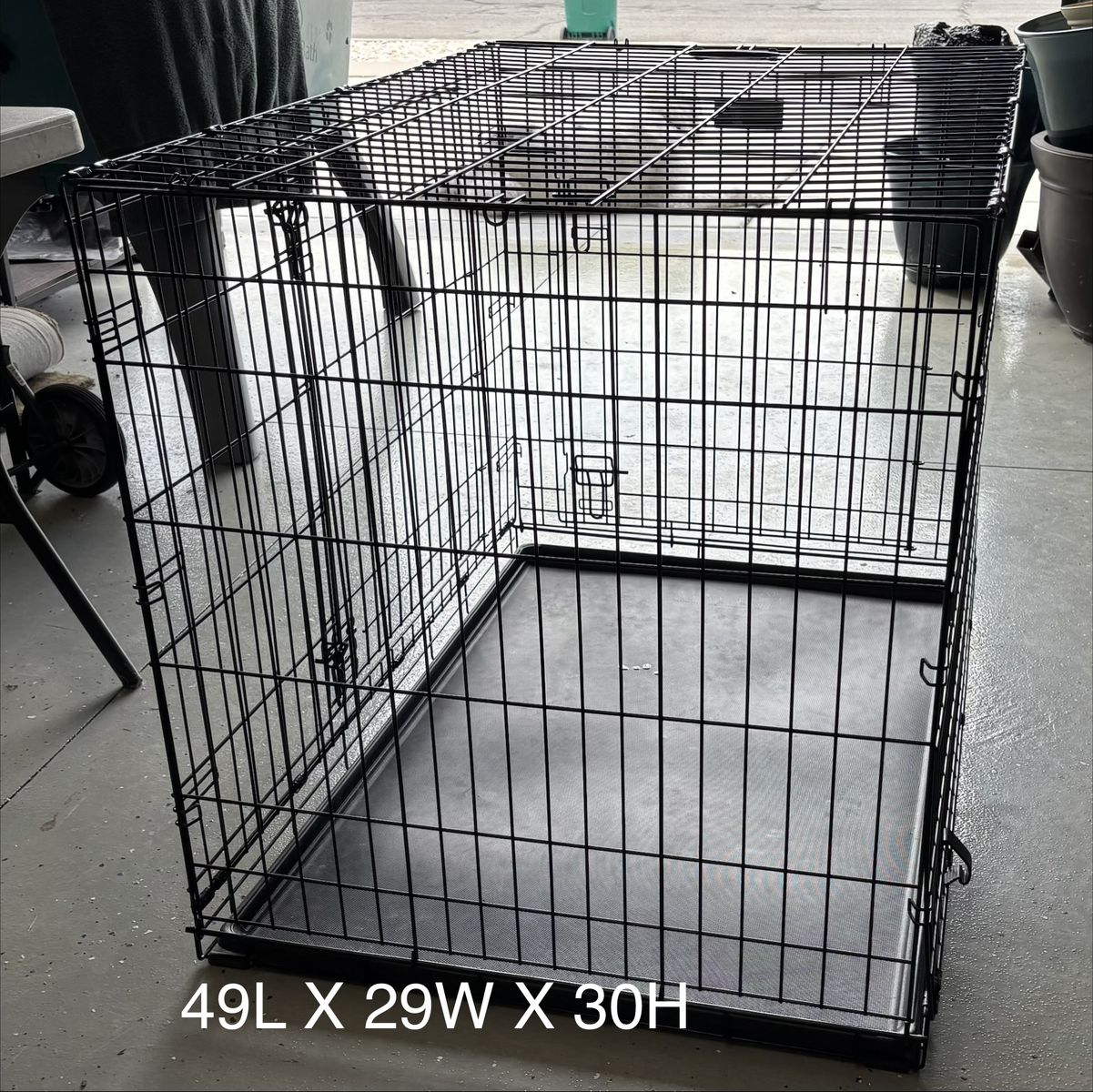 Large Metal Wire Dog Crate Kennel 49L x 29W x 30H