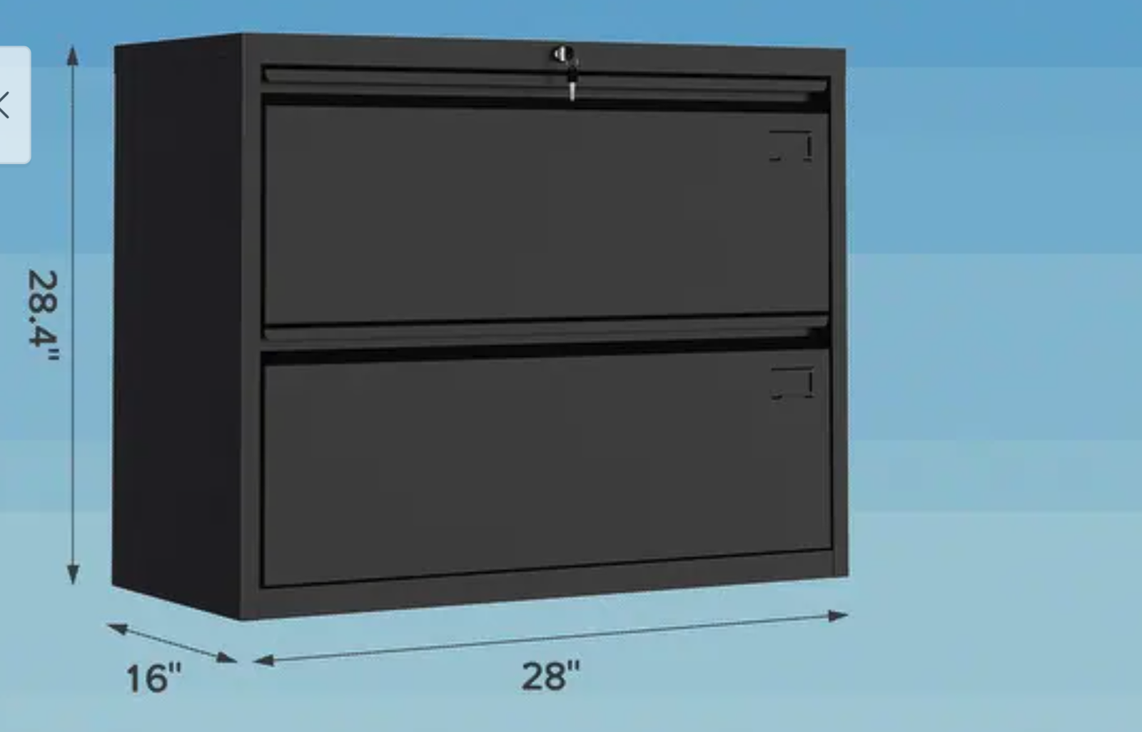New in Box 2 Drawer Lateral File Cabinet, Lockable Office Filling Cabinet