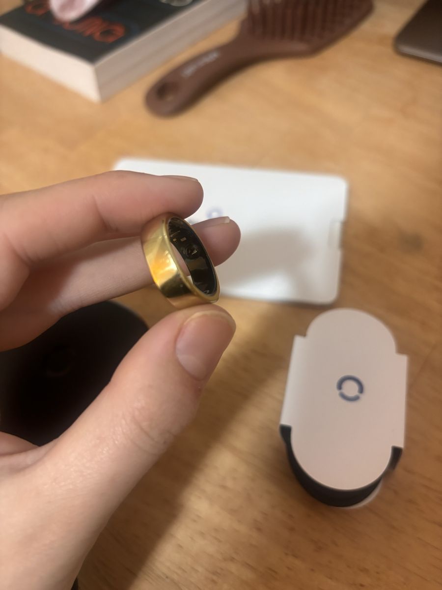 RingConn Smart Ring Gold Health Tracker with Charging Case and Original Accessories-size 9, gold 