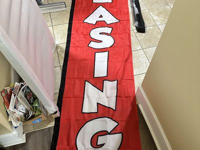 Red NOW LEASING Swooper Feather Flag Banner Set with Pole & Carrying Bag