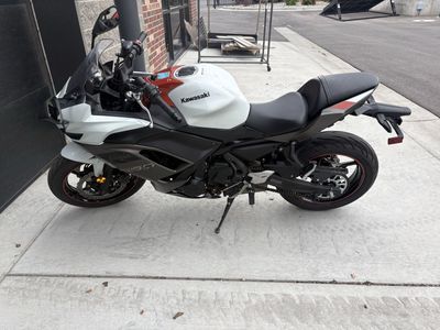 2023 Kawasaki Ninja 650 White and Red Sport Motorcycle