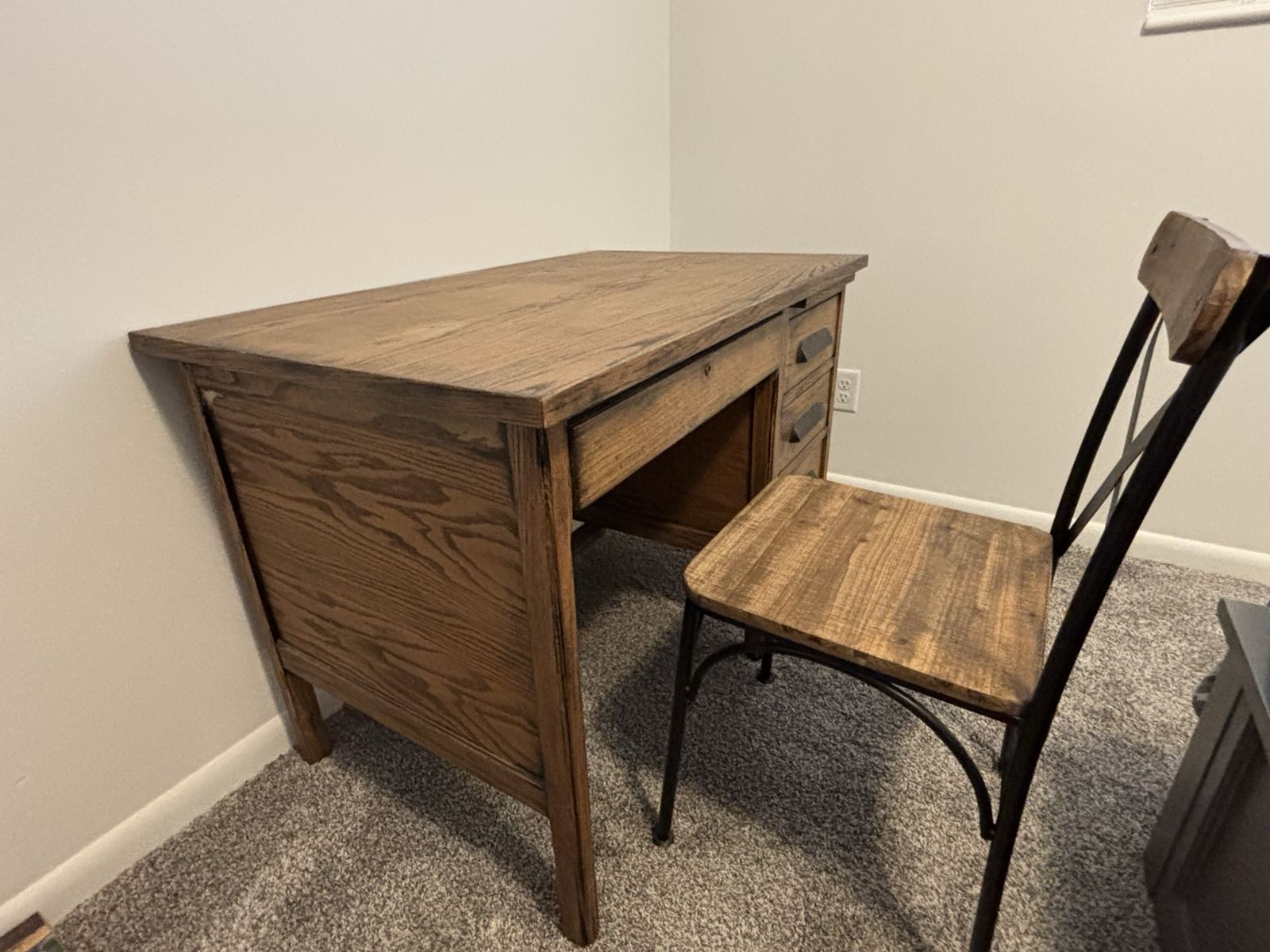 Wooden Desk, Chair and Cusion