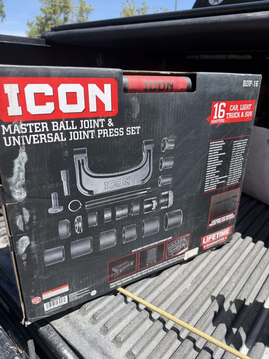 ICON BJJPP-16 Master Ball Joint & Universal Joint Press Set - 16 Car, Light Truck & SUV Adapters