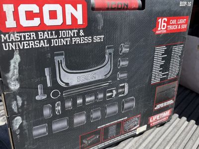 ICON BJJPP-16 Master Ball Joint & Universal Joint Press Set - 16 Car, Light Truck & SUV Adapters