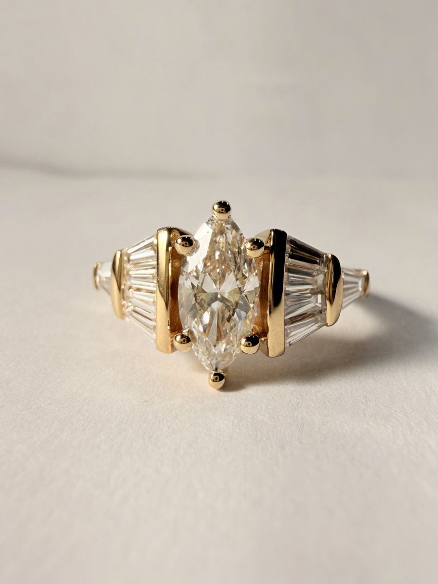 Marquise Cut Lab Grown Diamond Ring