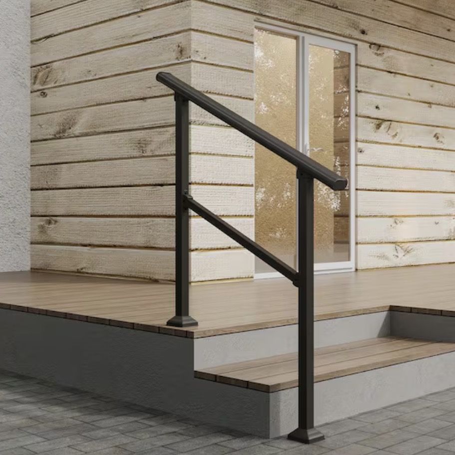 Boyel Living 2.75 ft. Metal Handrail for 0-3 Steps (1-Pack)
