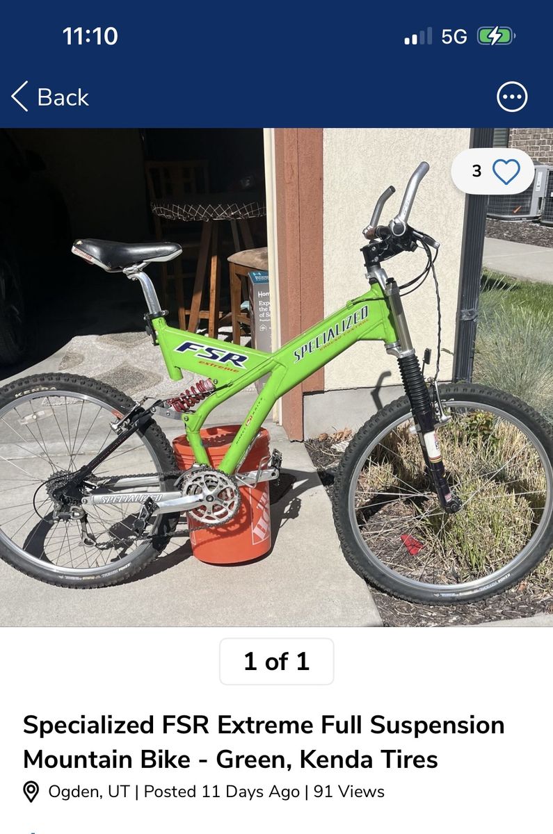Specialized FSR Extreme Full Suspension Mountain Bike - Green