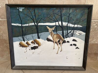 Peter McIntyre Deer Painting Probably Reproduction