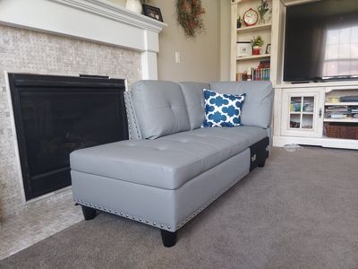Gray Leather Couch