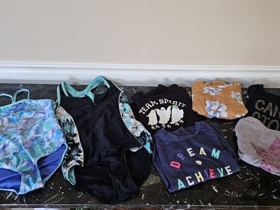 Girls' Size 5/6 Swimsuits & Long-Sleeve Shirts Bundle - Hurley, Team Spirit, Dream Achieve