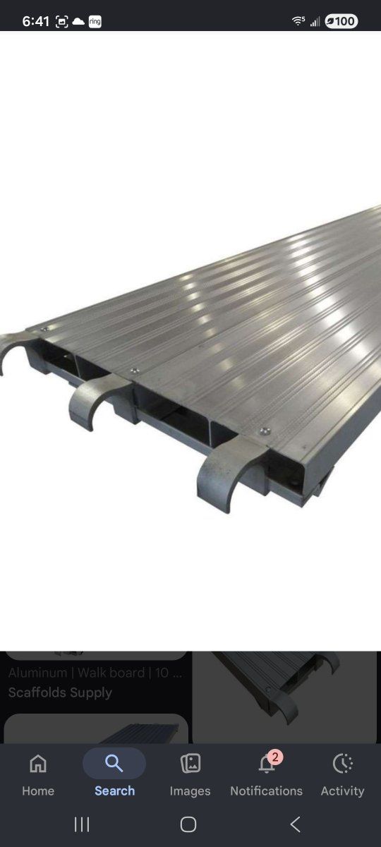 2.   10 foot. aluminum scaffolding planks
