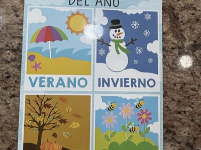 Hadley Designs Spanish Educational Posters - Seasons, Numbers 1-100, Farm Animals