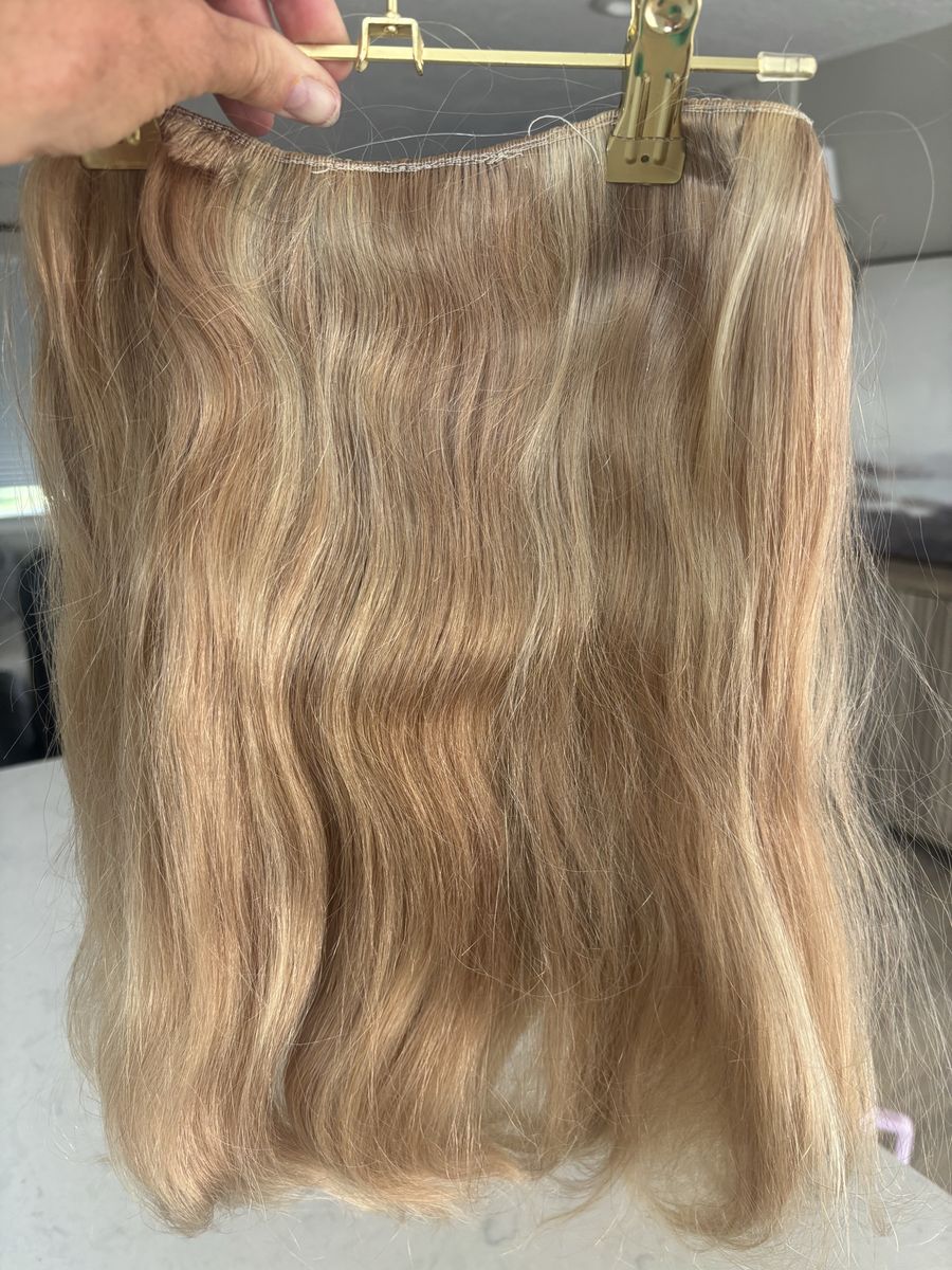 Hidden Crown Halo Hair Extension, Cool Ashy Blonde Highlights #116, Long