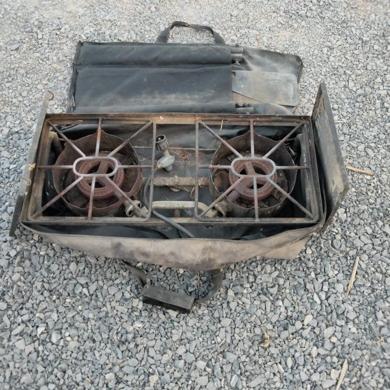 Camp Chef portable 2-Burner Outdoor Propane Camping Stove with Carrying Case and Accessories