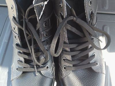 Dr. Martens Harrisland Black Leather Lace-Up Ankle Boots Men's US 12 UK 11 EU 46