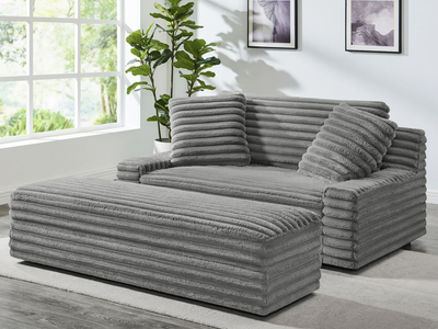 Thomasville Wills Oversized Cuddler Couch w/ Ottoman