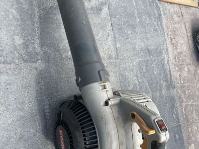 Ryobi two-stroke leaf blower lawn cleanup
