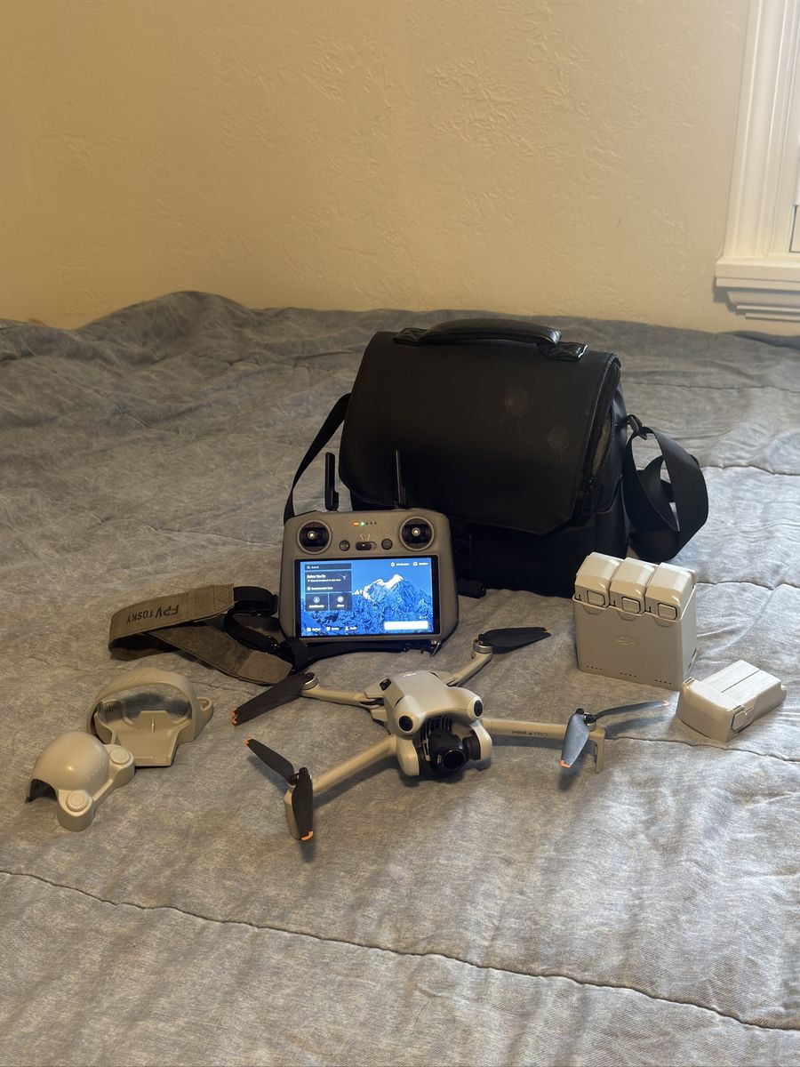 DJI Mini 4 Pro Drone Fly More Combo — RC-2 Controller, 4 Batteries, extras