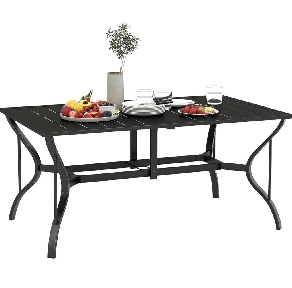 Outsunny Rectangle Outdoor Dining Table New In Box