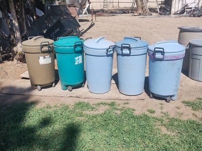 9 garbage cans