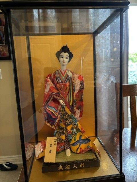 Beautiful Vintage Japanese/Okinawan Doll in Glass Display Case – $100 OBO