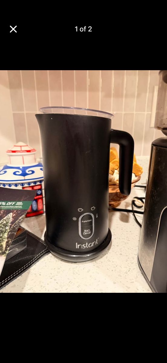 Instant Pot Milk Frother 4-in-1 Electric Milk Steamer 10oz/295ml Black