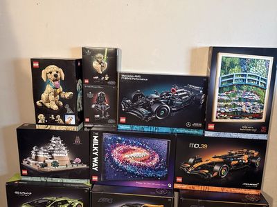 New LEGO McLaren P1 & F1, Lamborghini Sián, Mercedes-AMG F1, Architecture, Art, Star Wars, golden retriever puppy, & Milky Way