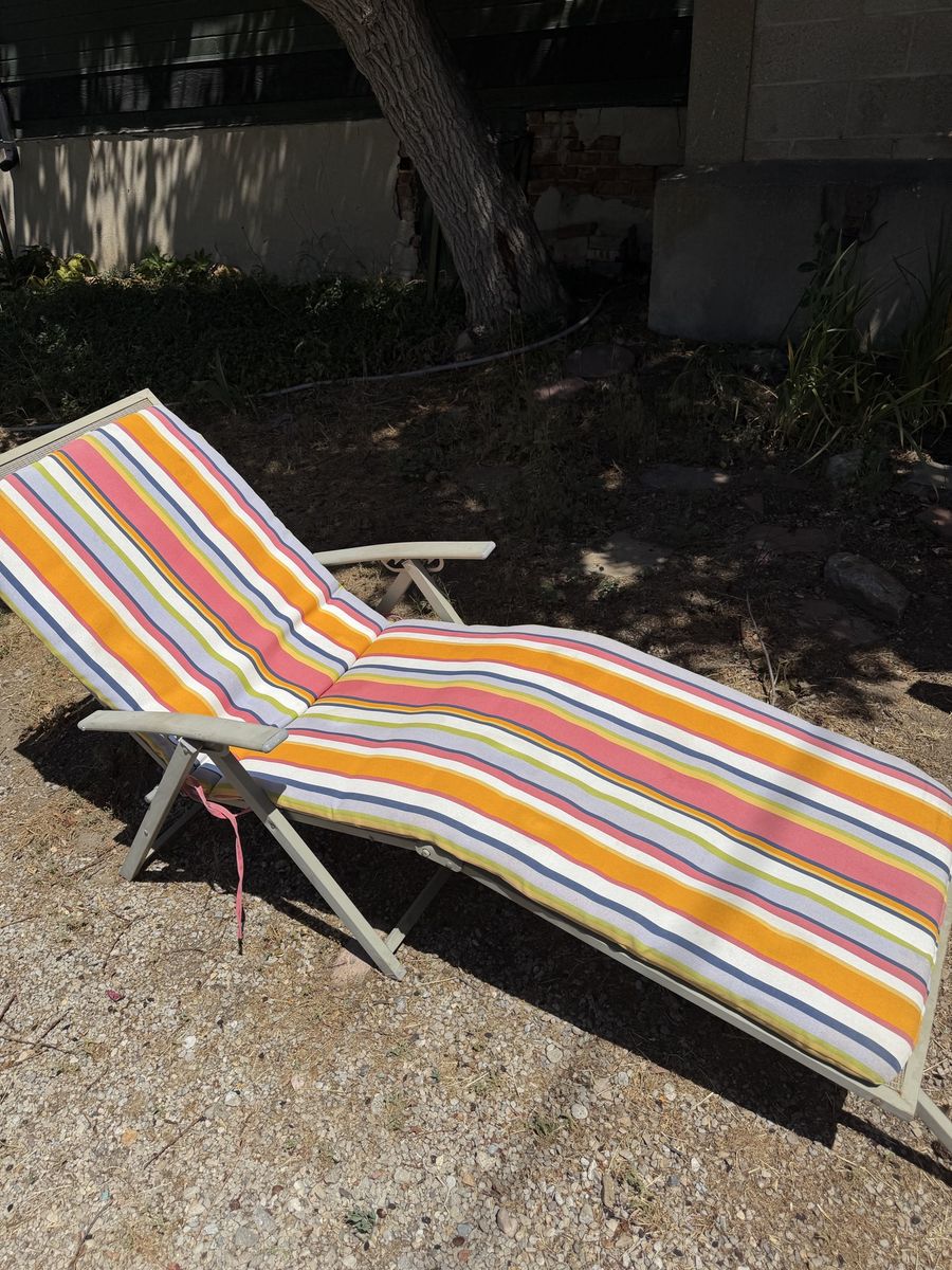 Adjustable Outdoor Lounge Chair w/ Cushion