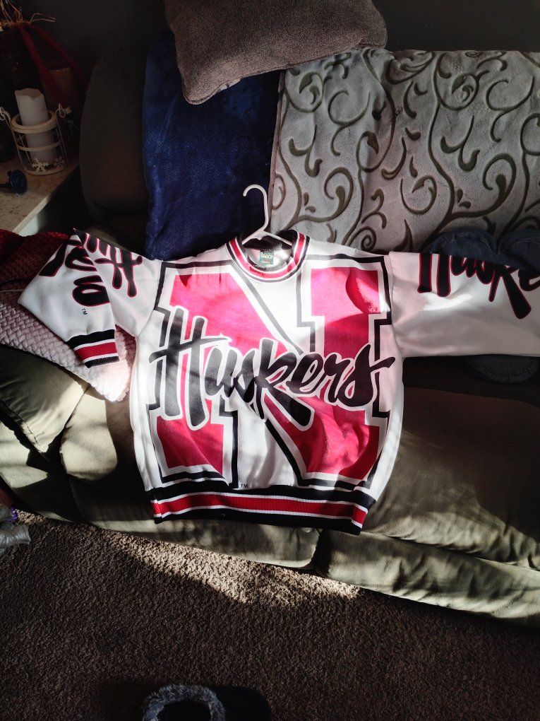 Vintage Nebraska Huskers Crewneck Sweatshirt - Size XL - Cotton Blend - White/Red/Black