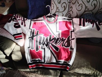 Vintage Nebraska Huskers Crewneck Sweatshirt - Size XL - Cotton Blend - White/Red/Black