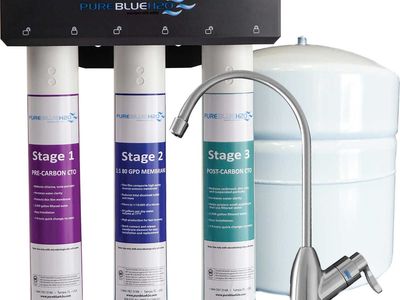 Pure Blue PBTLRO3H80T 3-Stage 1:1 Reverse Osmosis Water Filtration System 1468779 #95314