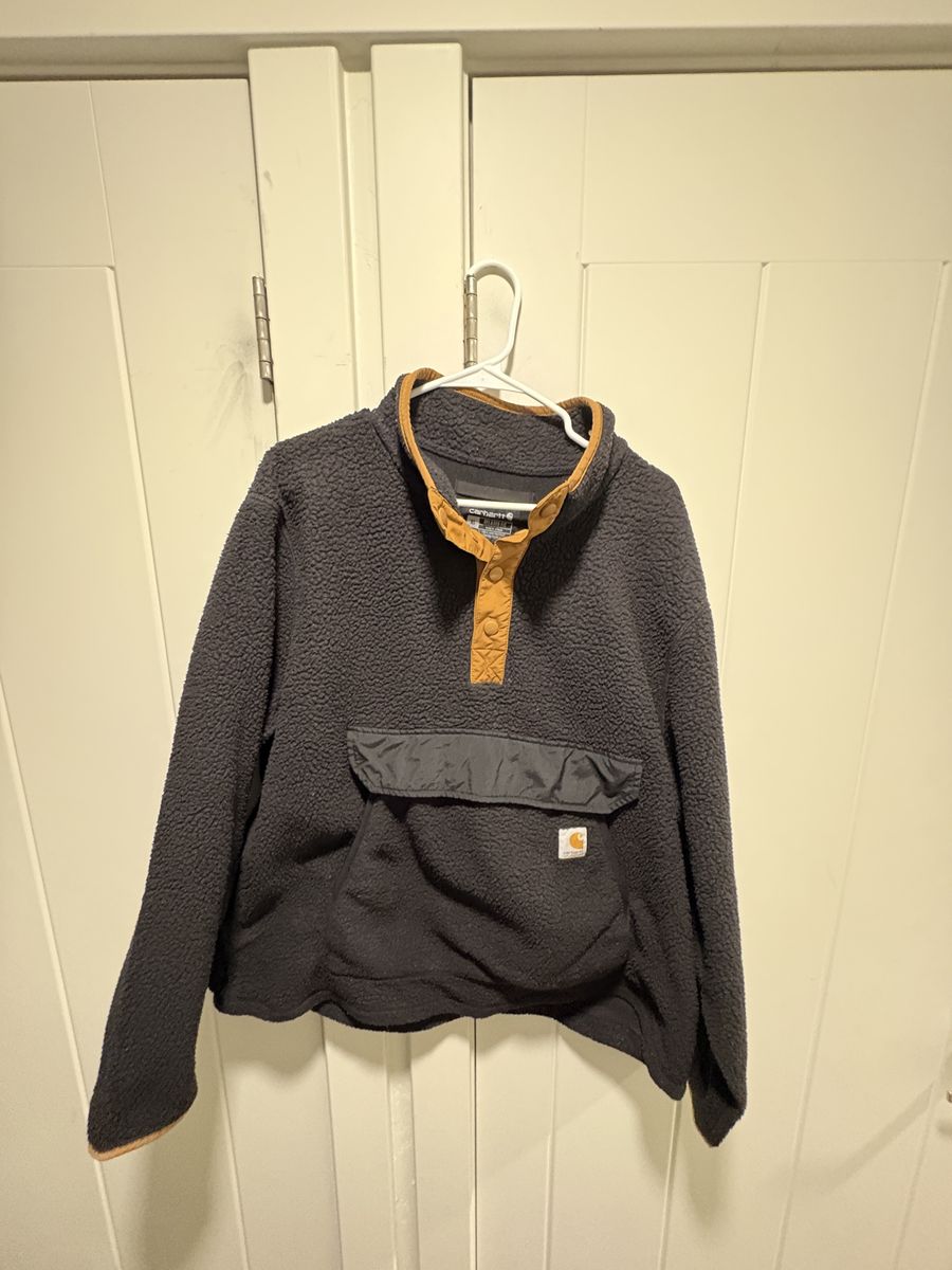 Carhartt Relaxed Fit Fleece Snap-Neck Pullover Black XL
