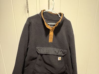 Carhartt Relaxed Fit Fleece Snap-Neck Pullover Black XL