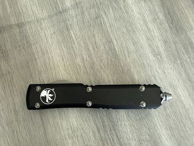 Microtech Ultratech Black Tanto Serrated Blade OTF Automatic Knife