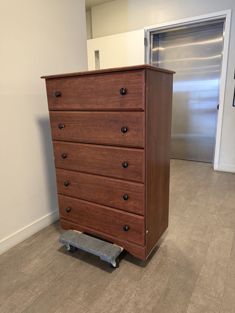 Five Drawer Wood Dresser